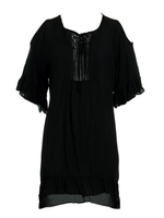 Elegant Women Half Sleeve Pure Color Ruffles Bandage Blouse