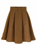 Elegant Women High Waist Pleated Solid Knee Length Skirt