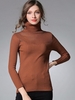 Elegant Women Hollow Turtleneck Long Sleeve Bodycon Pullover Sweater