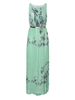Elegant Women Ink Printed Pleated Chiffon Maxi Party Dresses