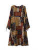 Elegant Women Long Sleeve Floral Printed Back Zipper Spring Dresses