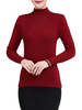 Elegant Women Long Sleeve Half Turtleneck Pure Color Knit Sweater