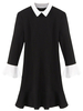 Elegant Women Long Sleeve Lapel Mermaid Ruffles Bodycon Dress