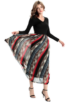 Elegant Women Long Sleeve Patchwork Chiffon Long Maxi Dress
