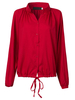 Elegant Women Loose Batwing Sleeve O Neck Drawstring Pleated Blouse