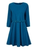 Elegant Women Loose Half Sleeve O-Neck With Belt Mini Dress