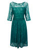 Elegant Women Loose Half Sleeve Round Neck Lace Hollow Dress