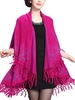 Elegant Women Plus Size Vintage Tassel Print Loose Shawl