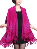 Elegant Women Plus Size Vintage Tassel Print Loose Shawl