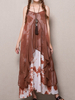 Elegant Women Printed Strap Fake Two-Piece Irregular Dress