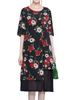 Elegant Women Short Sleeve Fake Two Pieces O-Neck Dresses