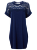 Elegant Women Solid Lace Patchwork Hollow Out Dress