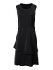 Elegant Women Solid Sleeveless Patchwork A line Evening Party Dress
