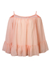 Elegant Women Strapless Chiffon 3/4 Sleeve Ruffles Halter Shirts