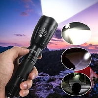 Elfeland Zoomable Portable 2 T6 LEDs Flashlight For Home Outdoor Use