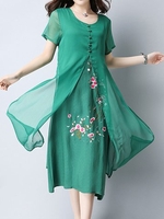 Embroidered Dress For Women
