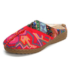 Embroidered Folkways Handmade Stitching Backless Loafers