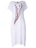 Embroidered Solid Women Vintage Dress