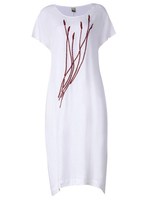 Embroidered Solid Women Vintage Dress