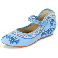 Embroidery Flower Lace Up Chineseknot National Wind Flat Shoes