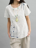 Embroidery Lace Crochet Vintage Women T-Shirt