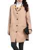 Embroidery Long Sleeve Women Pure Color Loose Woolen Coat