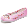 Embroidery Retro Rose National Wind Colorful Slip On Flat Loafers