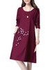 Embroidery Retro Style Breathable Elegant O Neck Long Sleeve Dress