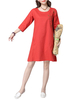Embroidery Women 3/4 Sleeve O Neck Loose Vintage Dresses