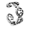 Emoji S925 Sterling Silver Ring Hollow Smile Simple Ring Adjustable Finger Rings