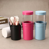 Empty Makeup Brushes Container Travel Packing Cosmetics Storage Tool Blue Rose Red PU Leather