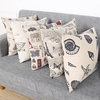 England Style Simple Flax Printed Decorative Pillowe Case Home Office Decor Cushion Cover Supplies