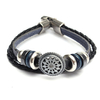 Engraved Flower Braided Multilayer Leather Bracelet