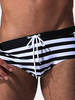 ESCATCH Sexy Striped Hot Spring Drawstring Briefs Swimsuit for Men