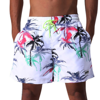 ESCATCH Summer Quick Dry Casual Printing Drawstring Board Beach Short for Men