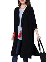 Ethnic Embroidery Contrast Tassel Retro Style Women Coat