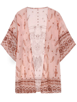 Ethnic Floral Printed Beach Half Sleeve Women Cardigan
