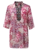 Ethnic Floral Printed Half Sleeve V-neck Women Chiffon Blouse