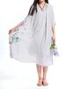 Ethnic Layer Ink Printing Vintage Quarter Women Dress