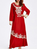Ethnic Loose Patchwork Long Sleeve Maxi Dresses For Women
