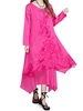 Ethnic Style Embroidery Hollow Out Fake Two-Pieces Maxi Dress For Women