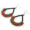 Ethnic Style Jewelry Colorful Wooden Beads Handmade Drop Earrings