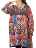 Ethnic Style Women Colorful Printed Long Sleeve Mini Dress