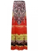 Ethnic Style Women Printed Elastic Waist Beach Floral Fitted Maxi Skirt