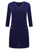 Evening Party Quarter Solid V-neck Mini Dress