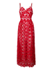 Evening Party Sexy Strap Lace Crochet V Neck Women Dress