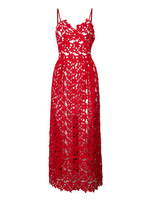 Evening Party Sexy Strap Lace Crochet V Neck Women Dress
