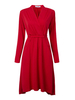Evening Party Solid Deep V-Neck Asymmetric Drawstring Dress