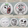 Expression Rage Comic Round Throw Pillow Plush Bed Sofa Car Cushion