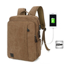 External USB Faucet Portable Charged Travel Backpack Canvas Women Men Unisex Bag